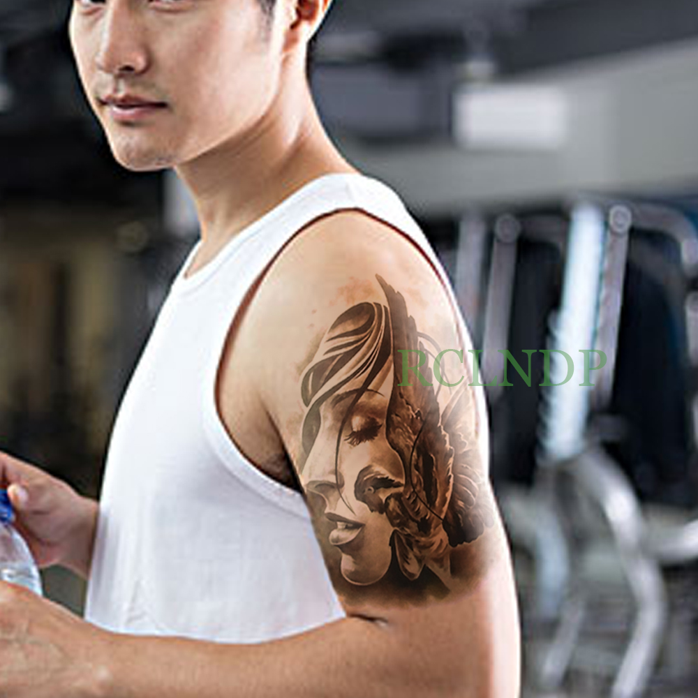 Водоотпорен Привремена Тетоважа Налепница ангел tatto налепници флеш tatoo лажни тетоважи за мажи woen