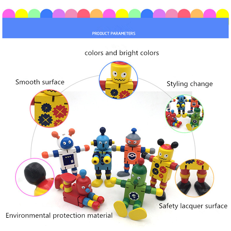 Нови Смешни Дрвени Деформација Робот Децата Омилен Трансформација Акција Фигура Играчки Образование Модели Играчки За
