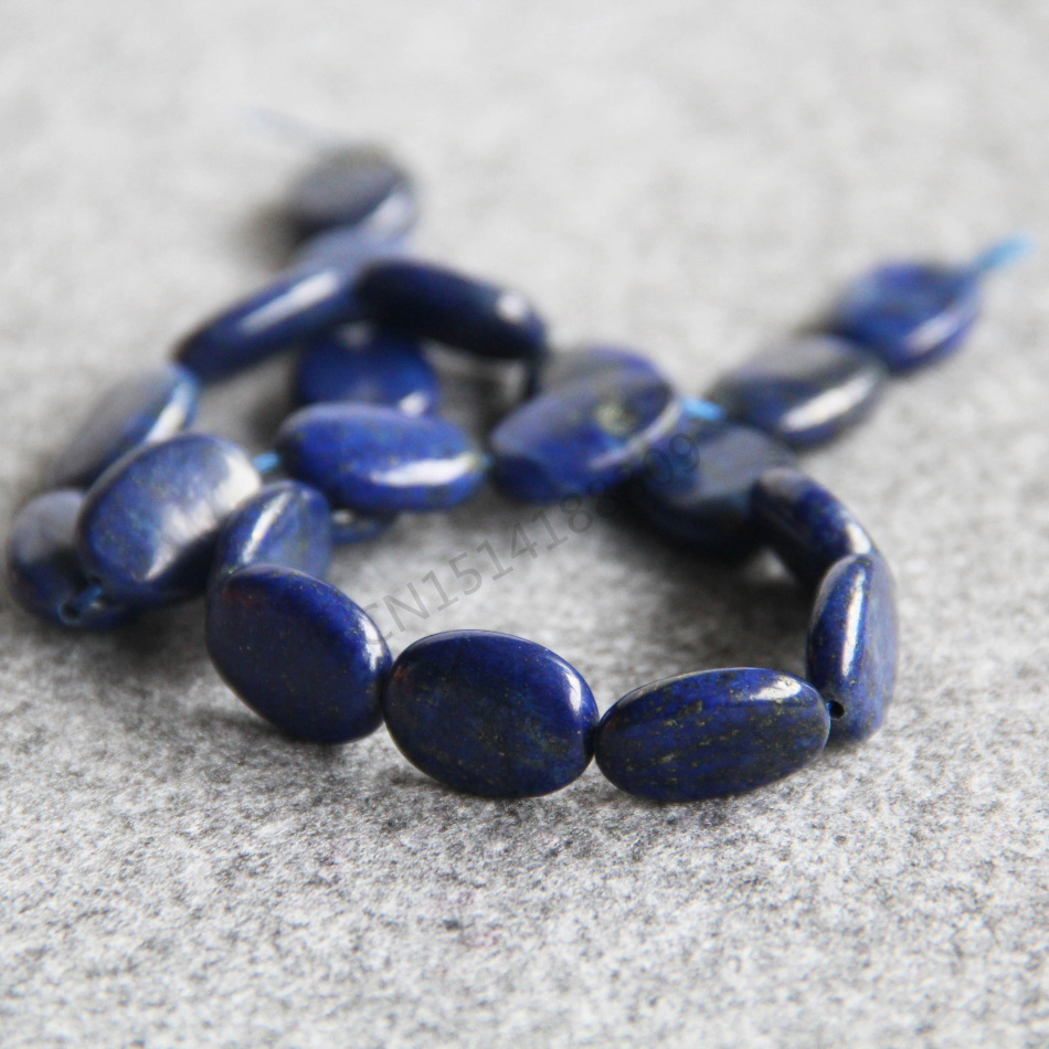 Висок квалитет на Накит Додатоци Карактеристична Украс Сина Овална Форма Камен 13x18mm Синозелена Lapis Lazuli Монистра 15inch