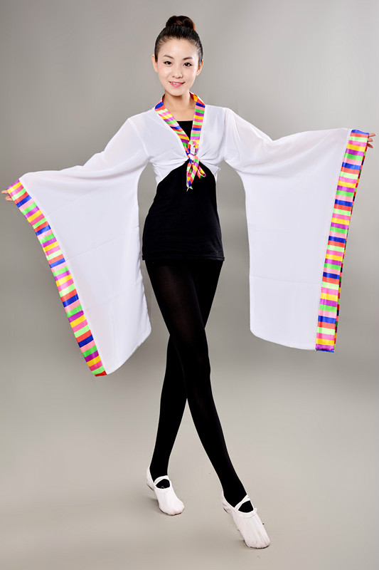 Народната Античките Танц Пракса Облека полна Боја Тебе Класичен Широк Ракав Hanfu Блузи за Возрасни Танц Перформанси Облека