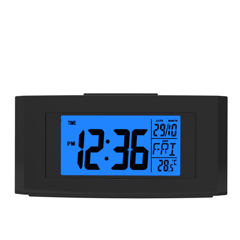 LCD електронски емитуваат будилник со светлото табела дигитални календари часовник со термометар деца одложување аларм часовник