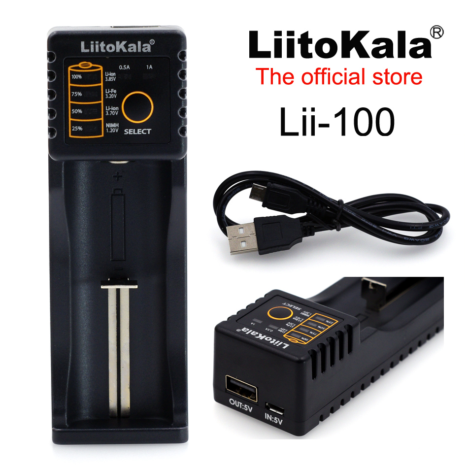 2017 Liitokala Lii-100 1.2 V / 3 V / 3.7 V / 4.25 V 18650/26650/18350/16340/18500/AA/AAA NiMH литиум батерија полнач