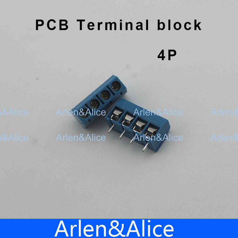 500 компјутери 4 Pin Завртка сина PCB Terminal Block Конектор 5mm Теренот