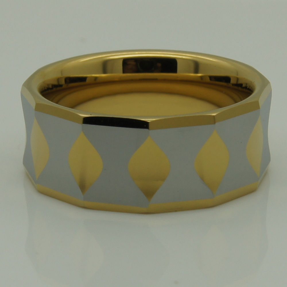 9mm 2tone злато позлата hi-tech нула доказ свадба волфрам прстен