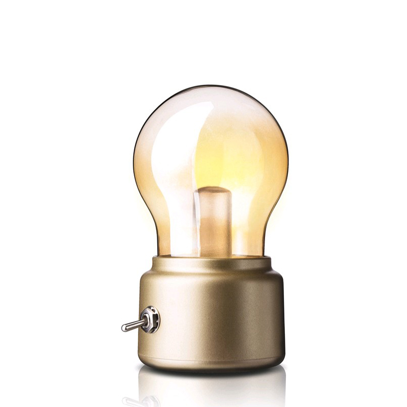 Нова производство сијалица светла LED батерија ноќ светлина светилка ноќ светлина креативни ретро мала маса светилка