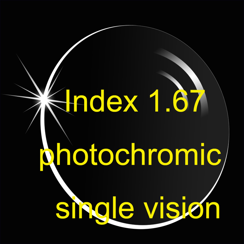 Индекс 1.67 Aspheric Photochromic една визија леќа AR облоги / супер потенки Рецепт леќа / Транзиција леќа/Кафена и Сива
