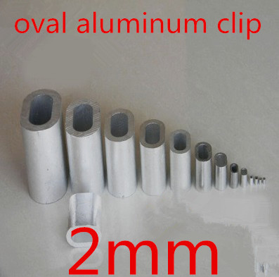 200pcs/многу Висок Квалитет 2.0 MM Дијаметар Овална алуминиум клип Алуминиум Ferrules Челичното Јаже Алуминиум Ferrules