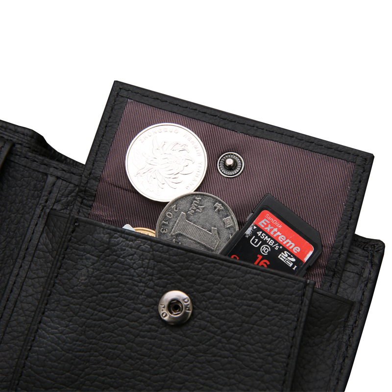 JINBAOLAI Нови Designe евра вистинска кожа мажите паричници познатиот бренд мажите машки паричник црна монета чанта лична