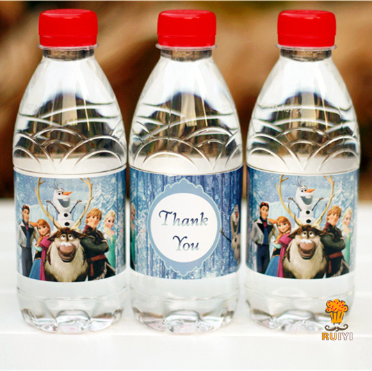 24pcsблагодарам принцеза шише за вода етикета чоколадо декорација деца роденден материјали бебе туш партија корист AW-0602
