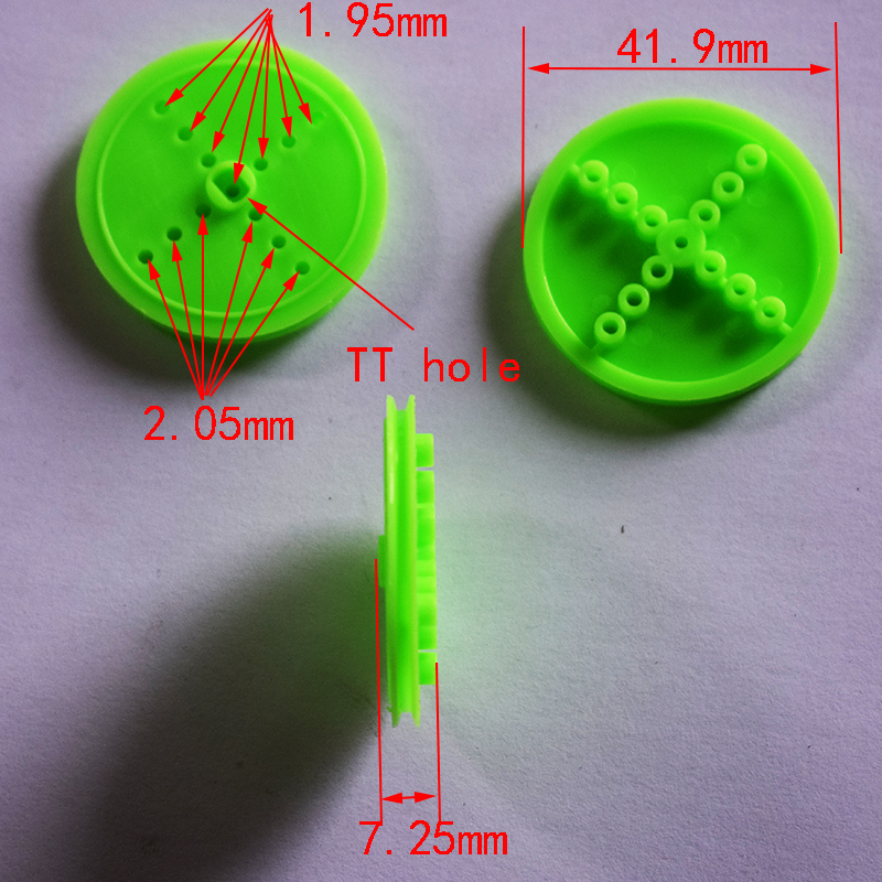 10pcs 42mm 2mm/TT дупка макара/модел пластични тркала/Технологија модел делови/diy играчка додатоци/жешки тркала tamiya бебе играчки за chil