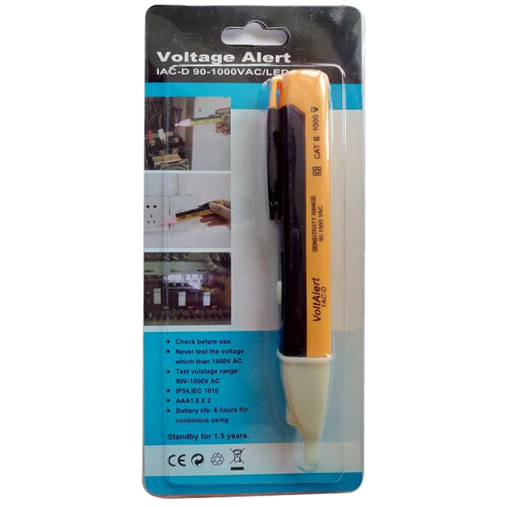 Не-контактирајте со напон тест пенкало сензор тестер на напон предупредување и LED индикатор voltmeter Дигитални AC 90-1000V