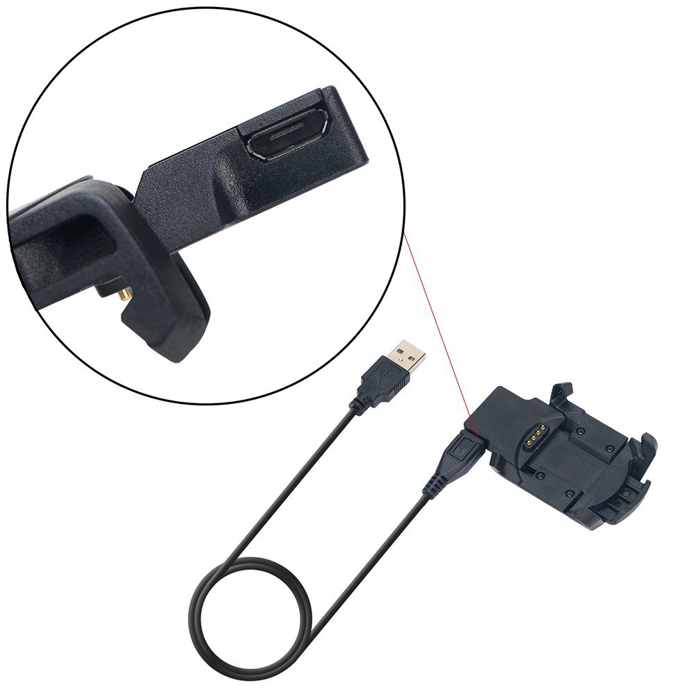 Elecguru го Замени Полнење Лулка Клупа+USB Кабел за Податоци Синхронизација За Garmin Garmin Fenix 3 HR / Fenix 3 / Quatix
