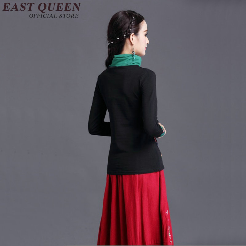 Cheongsam врвот традиционален кинески облека за жени блузи женска долг ракав блузи AA2970 Y