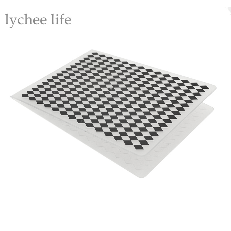 Lychee Пластични Втиснување Папка За Бележник DIY Албум Картичка Алатка Пластични Дефиниција на Печатење Црно Бело Rhombus