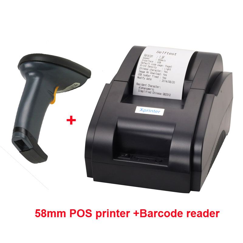 Бесплатен превозот USB порт 58mm приемот печатач и бар-код читач Термички бил печатач ПОС печатач за Продавница