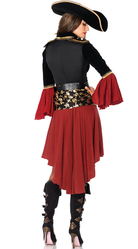 pirate костими Сурово Морињата пиратски Капетан cosplay за жените ноќта на Вештерките Fantasia Фенси облека