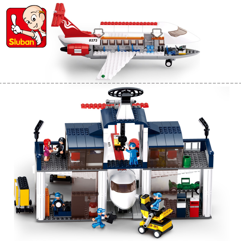 S Модел Компатибилен со Лего B0373 826pcs Цивилното Воздухопловство База Модели Градежни Колекции Блокови Играчки Хоби