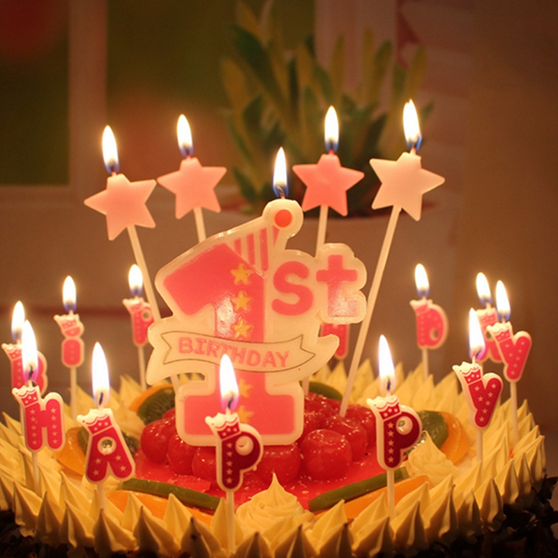 4Pcs Свеќа Љубов Срцето/Star Стапови Дизајн Роденденска Торта Свеќи Безбедно Пламен Партија Фестивали Дома Декорација