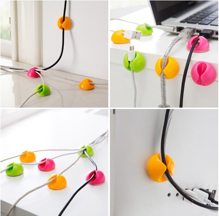 [4Y4A] 6pcs/Многу бонбони-обоени сферични прекрасна завршувањето слушалки кабел моќ линија табела чист контејнер канцелариски