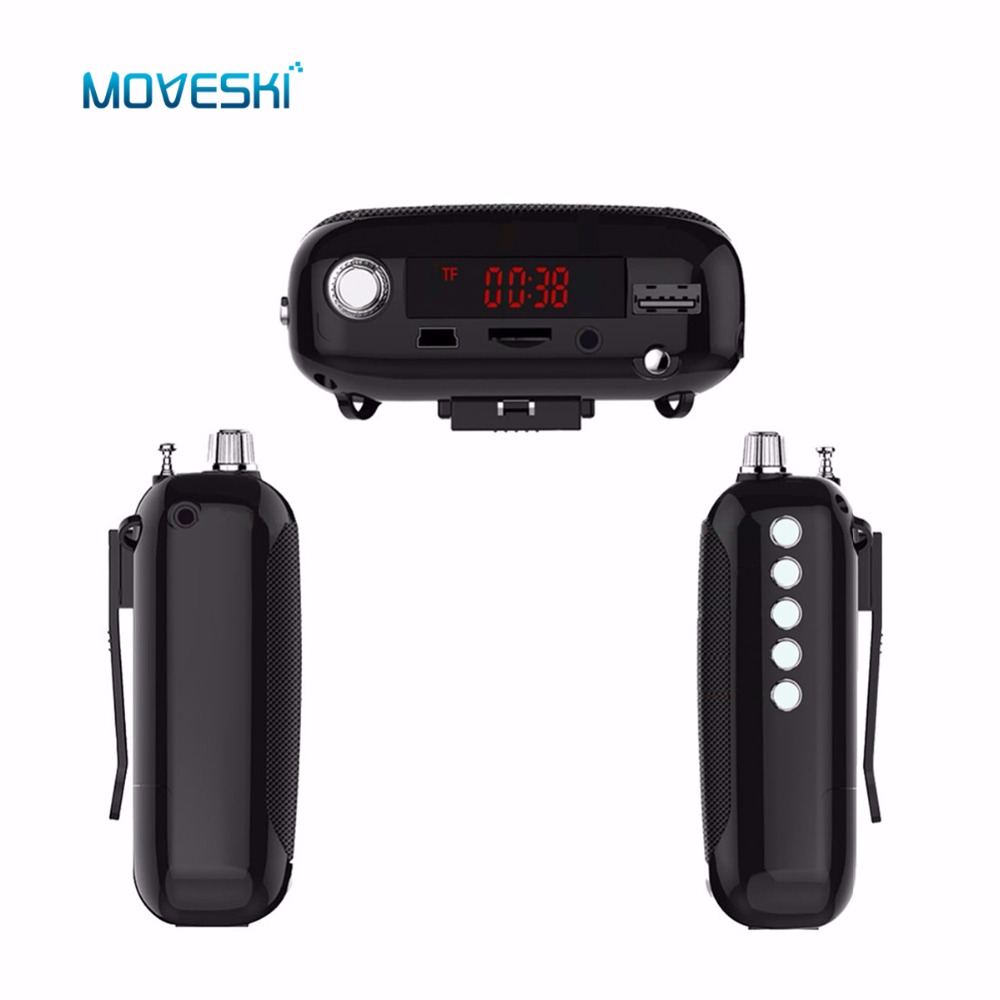 Moveski N511 Глас Засилувач Megaphone Бустер Микрофон Мини Преносни Звучник со USB ТФ-Картичка FM радио за Учител Туристички