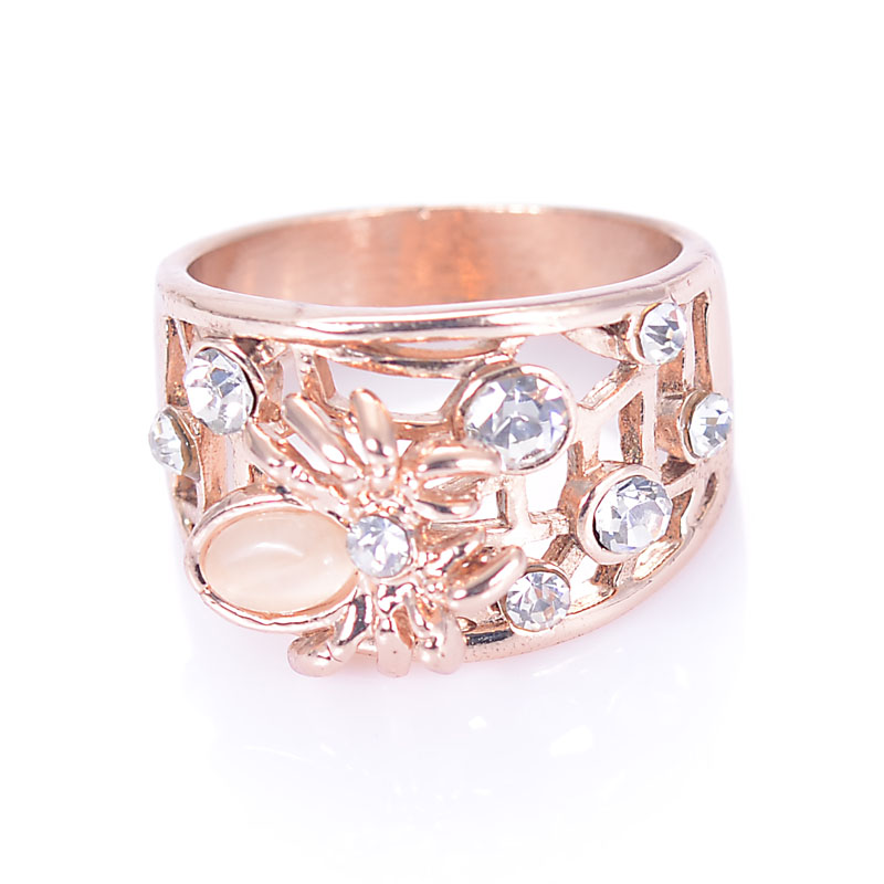 Прст прстени,spider мода кристал прст прстени со мачки очи камења,со висок квалитет,златен позлатен,трговија на големо