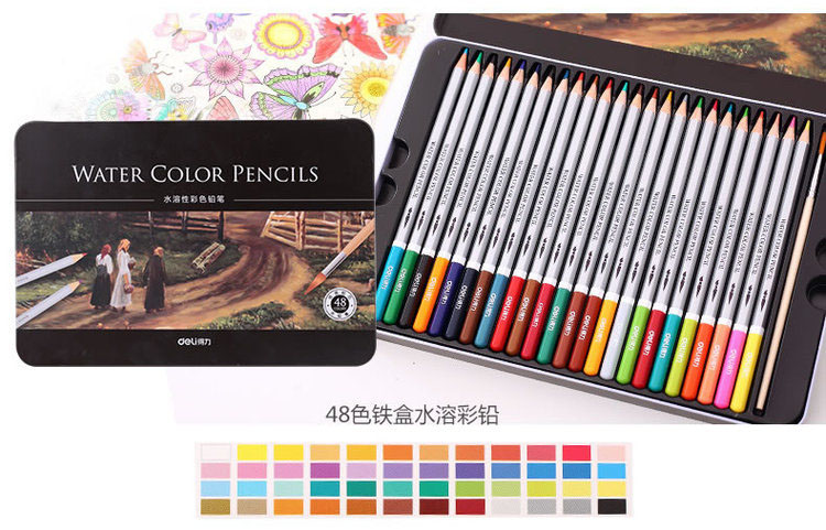 висок квалитет на вода растворлив доведе 24 боја 36 боја 48 боја 72 боја железната кутија молив сликарство боја за Цртање