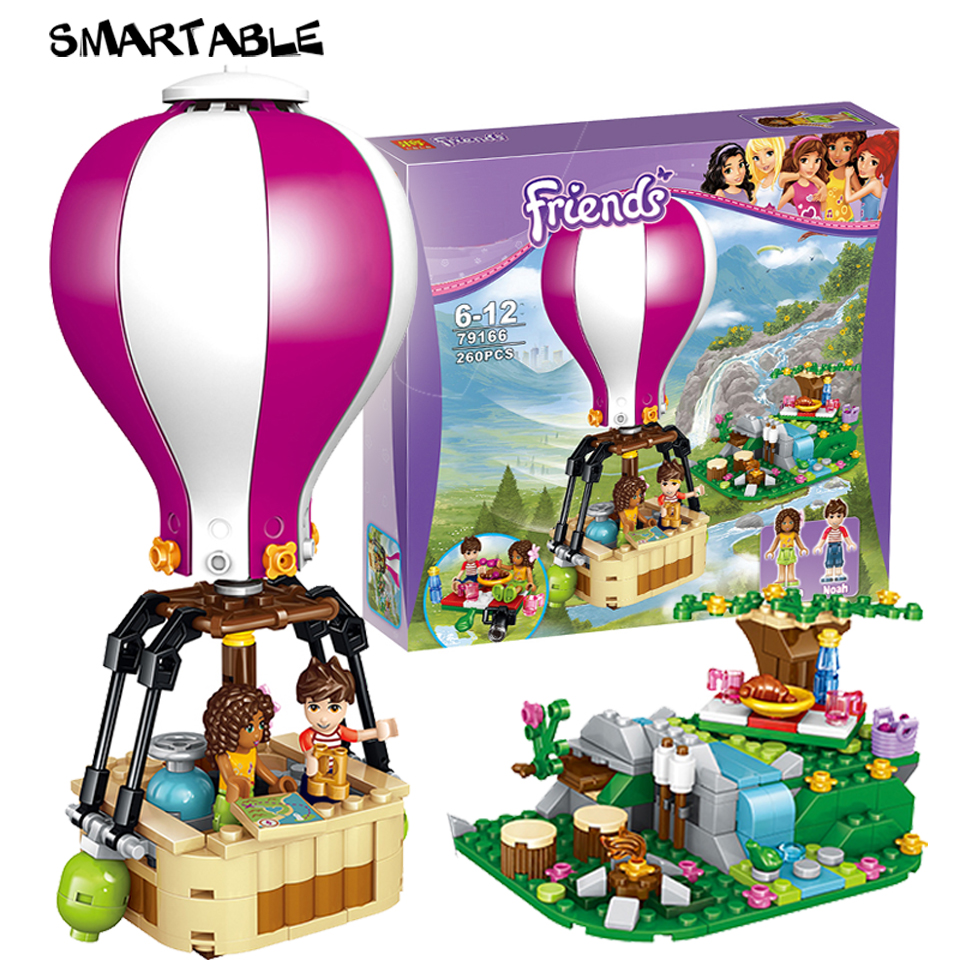 Smartable Девојка Градење на Блок Heartlake Топол Воздух Балон Слика Тули играчки поставува Компатибилен со legoeds подароци