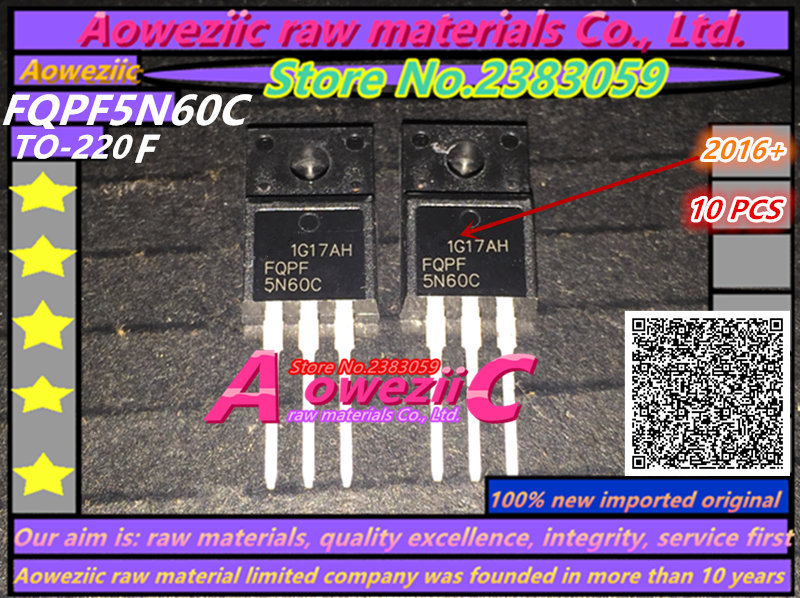 Aoweziic нов увезени оригинални FQPF5N60C 5N60 ДА-220F MOS FET 5A 600V