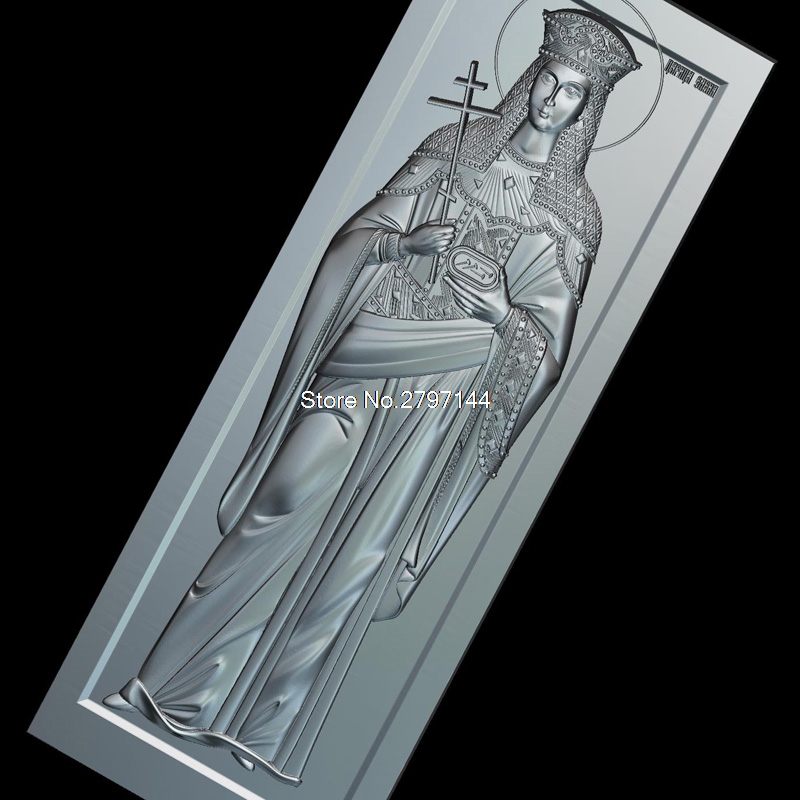 Иконата на Св. Елена 3d модел за cnc STL формат Религија 3d Олеснување Модел STL Рутер 3 оска Engraver ArtCam
