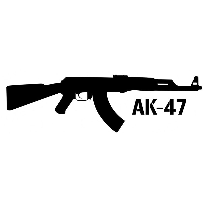 15X4.4CM КАЛАШНИКОВ AK-47 Цртан филм Пиштол Автомобил-стил, Винил Decal Автомобил Налепница S8-0072
