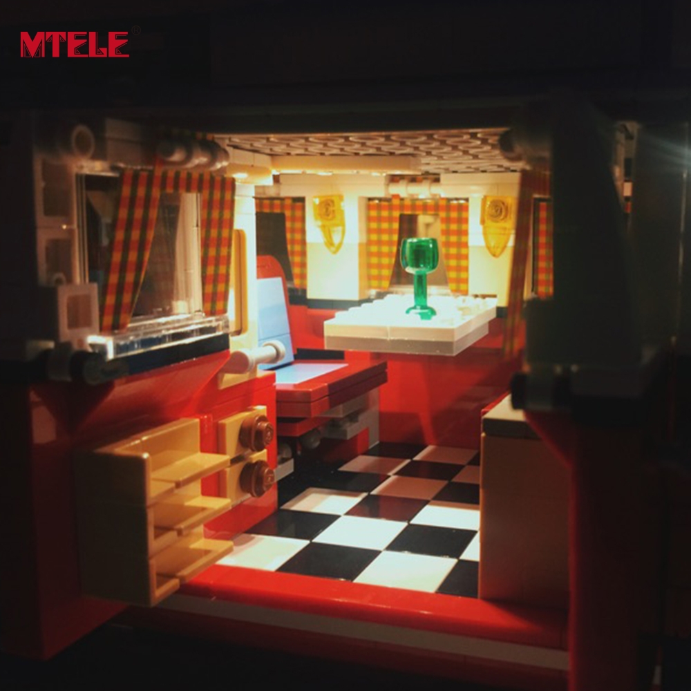 MTELE Бренд DIY LED Светло До Комплет За Compatile со Лего 10220 Создателот Серија На Т1 Camper Ван Блокови, Тули Играчки