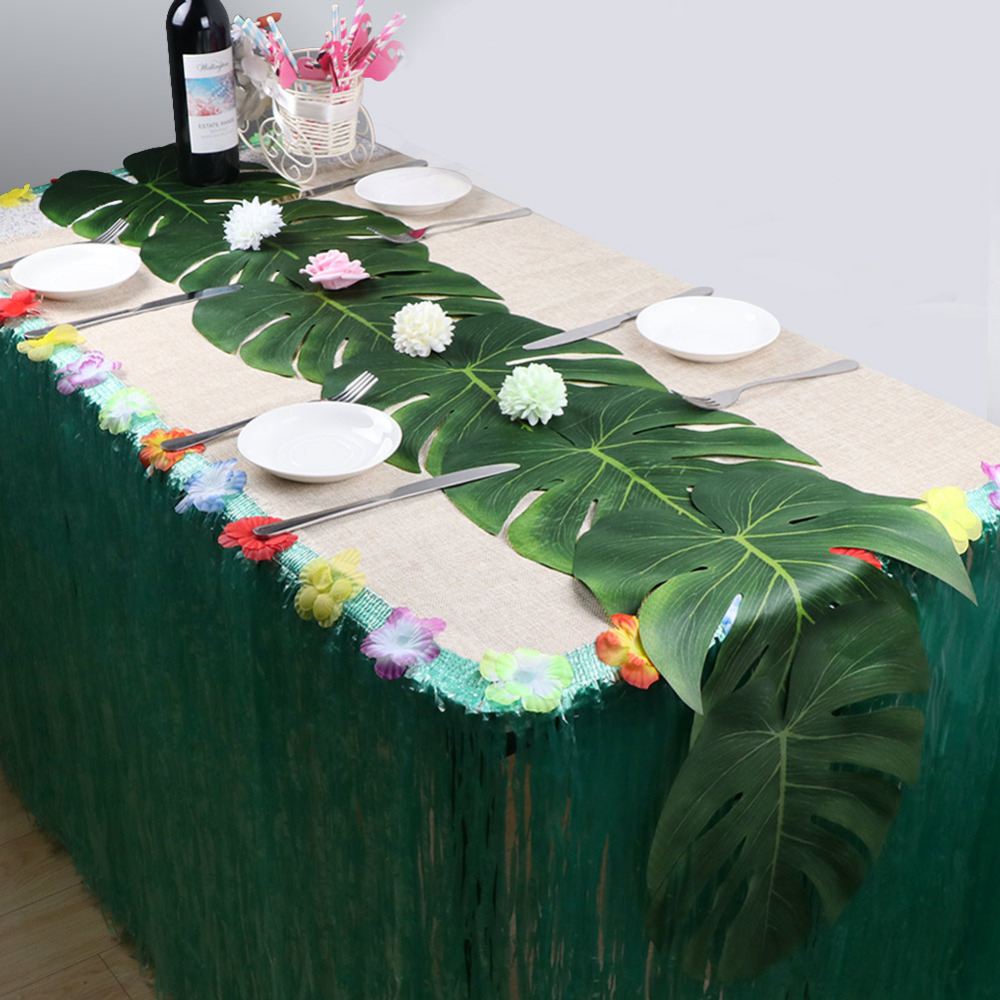 24Pcs Вештачки Тропска Палма Остава Симулација Лист За Хавајски Luau Партија Џунглата Плажа Тема Дома Декор