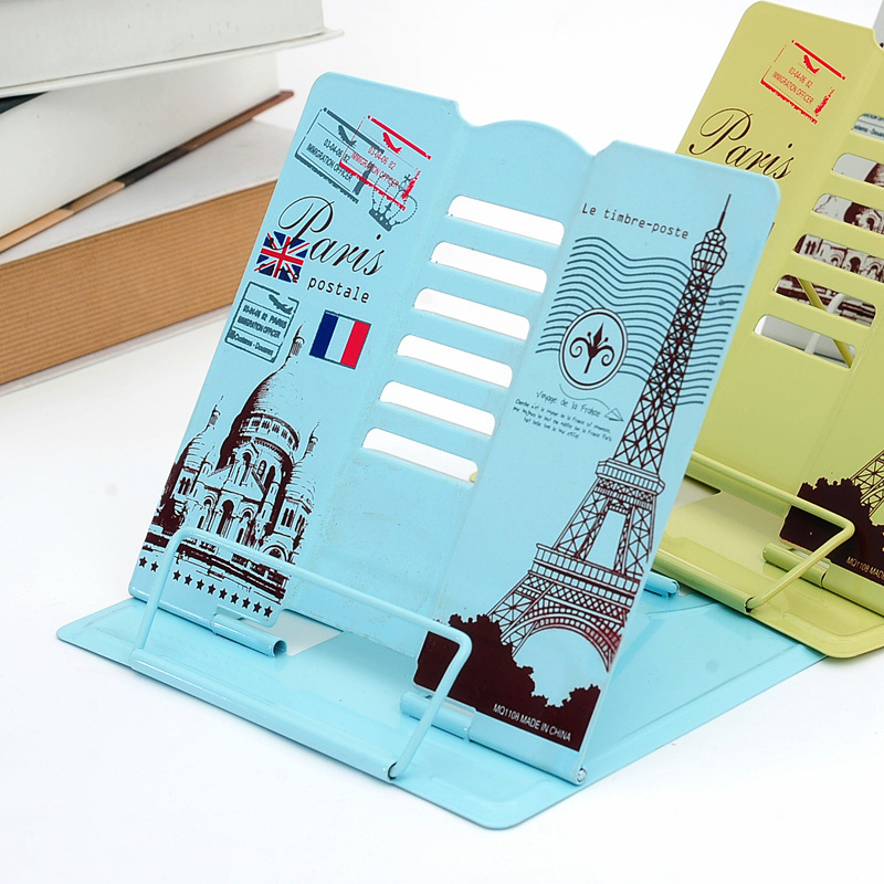 Париз Впечаток Дизајн Очи Грижа Прилагодливи Книга За Читање Стојат Носителот На Решетката