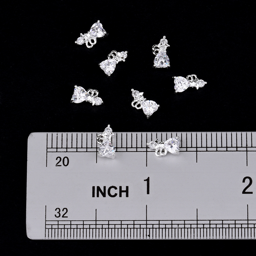 10pcs Циркон легура помине декорација кристал помине камења криви шарм nailart морска ѕвезда ongle сребро делфин зајакот