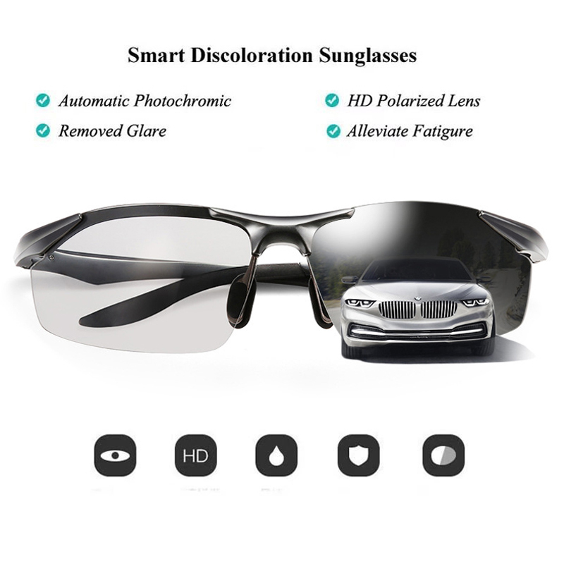 Нови Мажите Photochromic Поларизирани очила за сонце Бренд Дизајнер за Возачите Машки Безбедноста при Риболов UV400 Сонце Очила BS2206