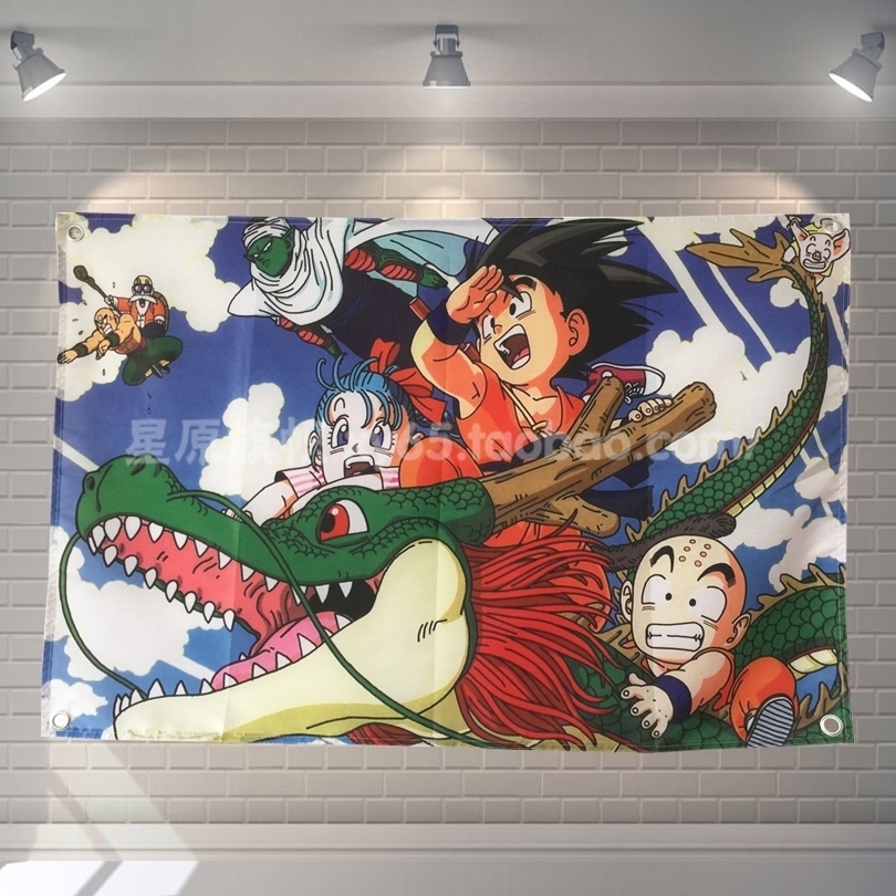 Dragon Ball Цртан Филм Постер Банери Децата Соба Ѕид Декорација Виси Уметност Водоотпорен Крпа Полиестер Ткаенини Знамиња