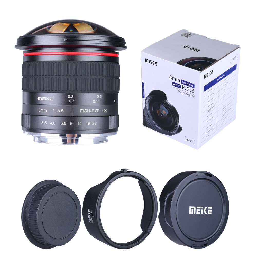 MEKE МК-EF-8-3.5 8мм f/3.5 Fisheye Објектив за Canon dslr фото Апарати со APS-C/Целосната Рамка