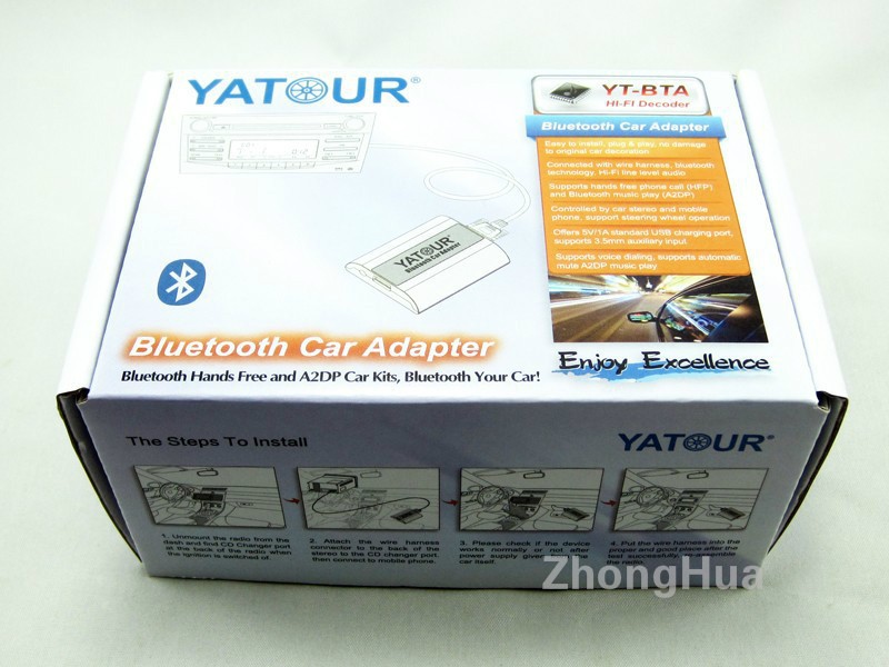 Yatour YT-БТА Bluetooth Hands-free Телефонски Повик за Пионер Главата единици Безжична со A2DP Репродукција Автомобил
