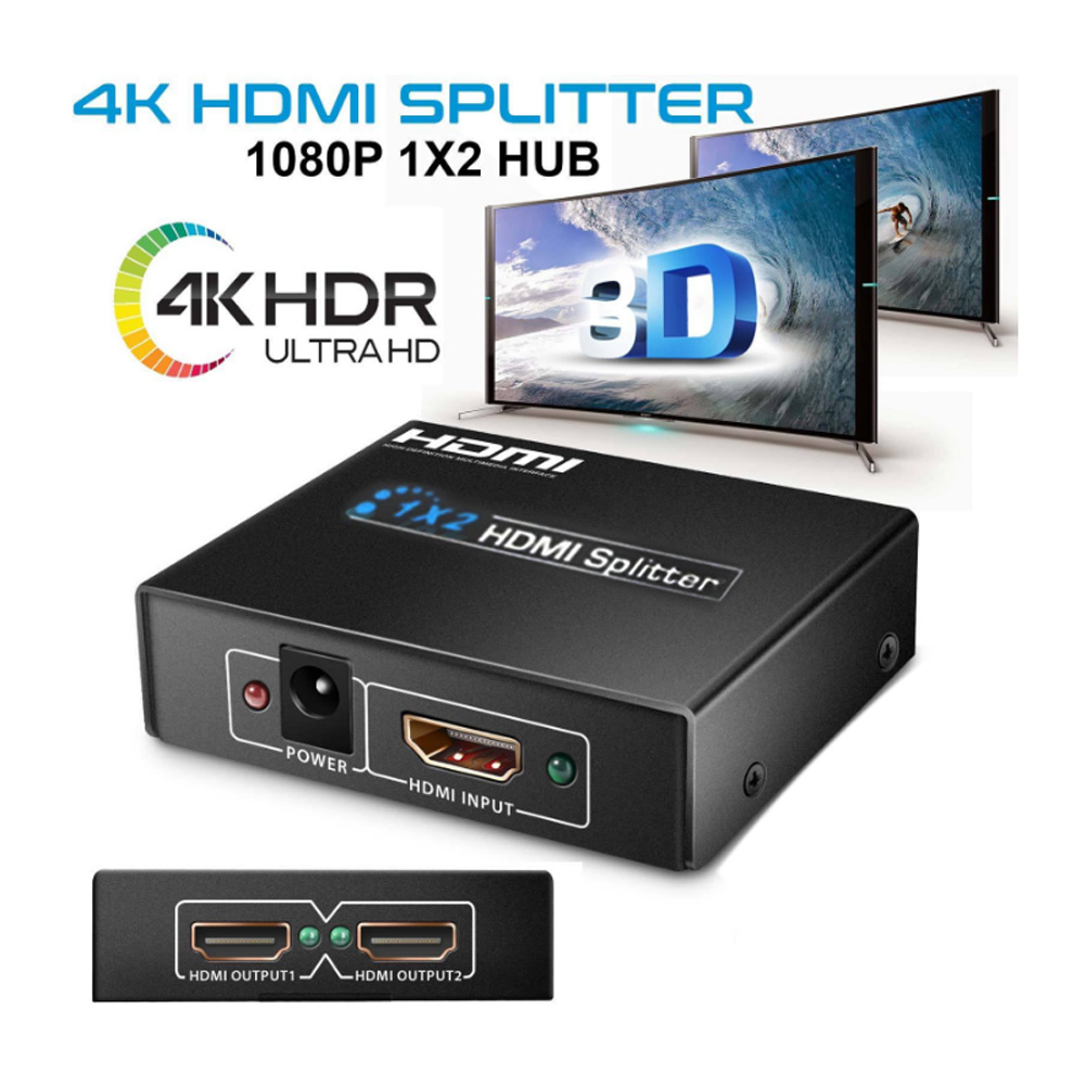 2 Порти HDMI Преклопник Switcher Splitter 1 До 2 Repeater Засилувач 3D 1080P Ултра HD 4K Центар 1 In 2 Out GDeals