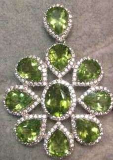 Природни опал гем pendant S925 сребро Природни зелени peridot Pendant тренди Ѓердан голем Цвет група жени свадба парична