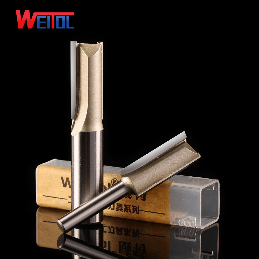Weitol 1pcs 1/2 или 1/4 инчи две / двојно флејта директно малку карбид рутер малку CNC дрво алатки за CNC гравирање машина