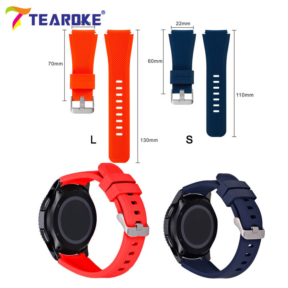 TEAROKE 11 Боја Силикони Watchband за Опрема S3 Класичен/ Граница 22mm Види Бенд Рака Замена Хривнија за Samsung S3 Опрема
