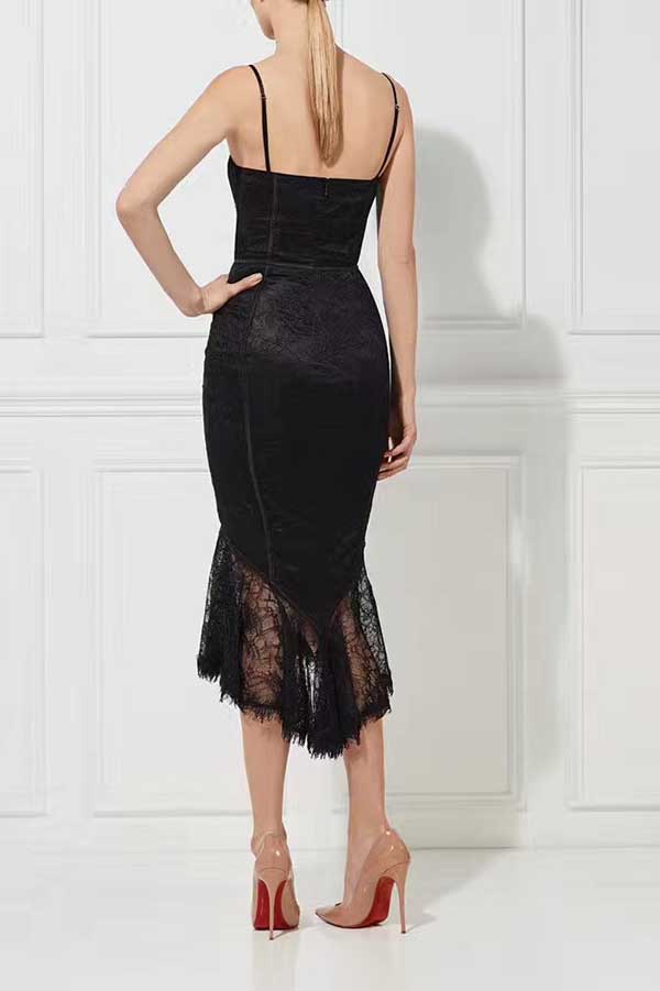 Нов фустан Црна Шпагети Рака фустан Водат поврзана тесни Мода обичните жена Коктел партија завој се облекуваат (H1764)