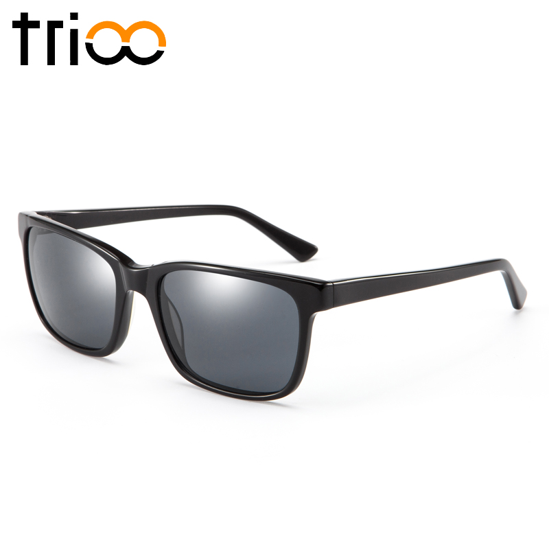 TRIOO Mens Myopia Очила за возење Диоптрија Црна Леќа Eyewear Дипломирал Астигматична Eye Glasses Рецепт очила за сонце