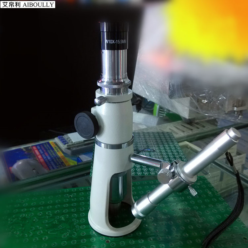 Преносни со скала за мерење на микроскоп со светло 100 пати лупа PCB инспекција metallographic дијагностичка алатка
