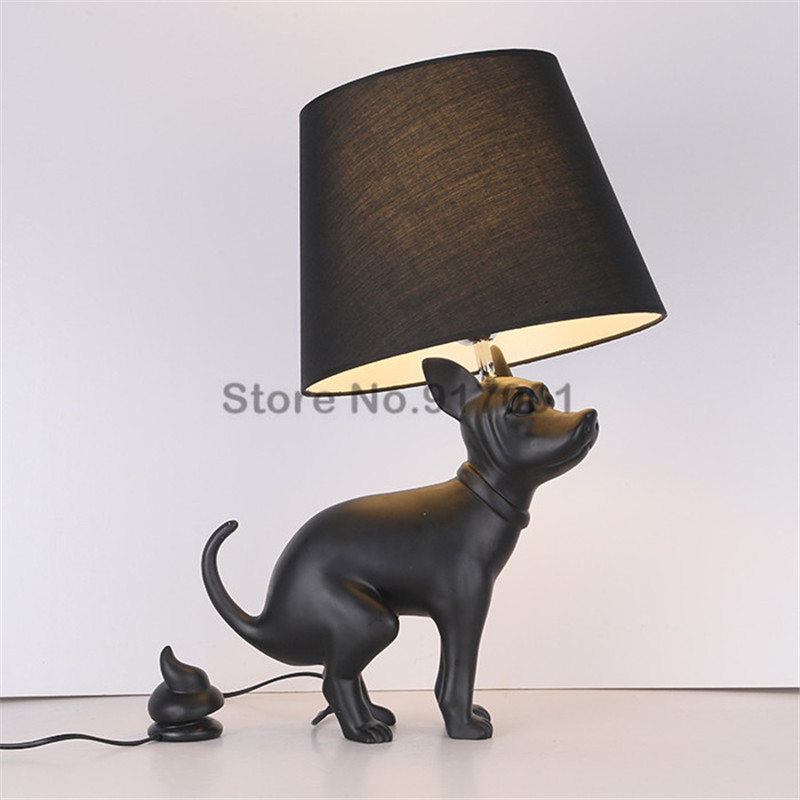 Животно креативна личност маса светилка голема Дан куче црна маса светилка спалната соба дневна соба декорација кутре