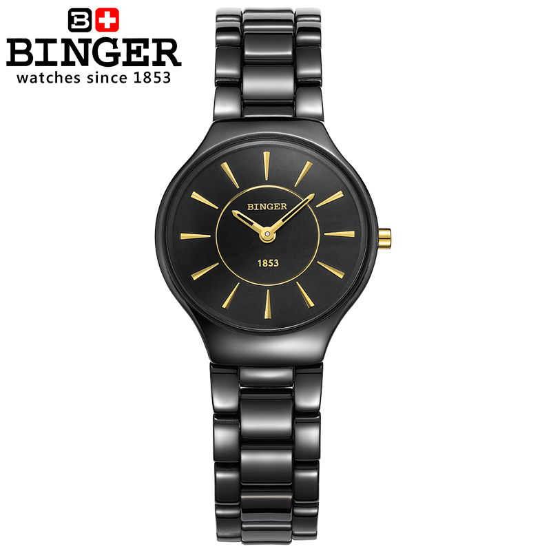 Швајцарија Binger керамички кварц види жените моден стил љубовници луксузен бренд рачни часовници Отпорен на Вода B8006-4