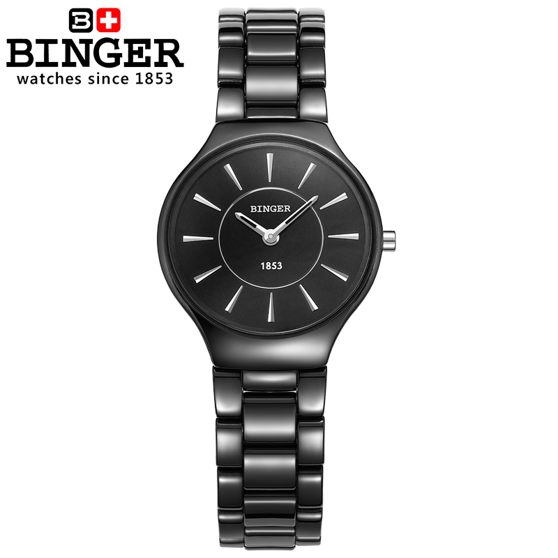 Швајцарија Binger керамички кварц види жените моден стил љубовници луксузен бренд рачни часовници Вода ResistantB8006-2