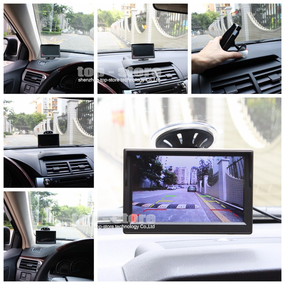 DIYKIT 5 инчен LCD Задните Видите Автомобил Монитор + направите Резервни Копии на Задната Предната Страна Приказ на Камерата