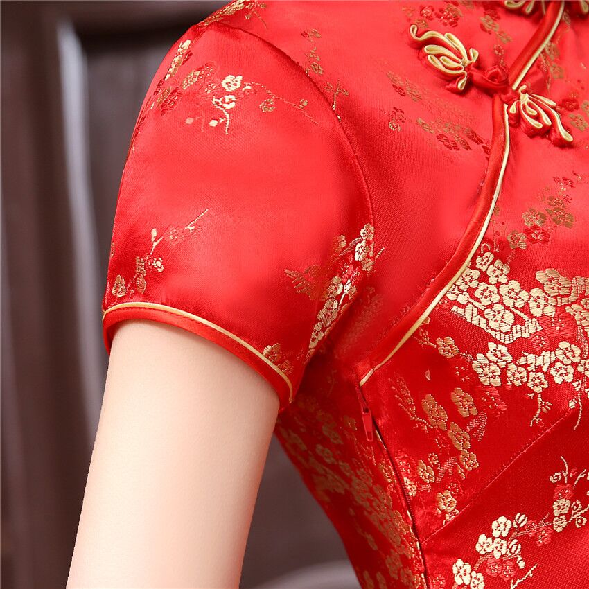 Црна Традиционален Кинески стил на Облекување на Жените Мини Cheongsam Qipao Плус Големина S M L XL XXL XXXL 4XL 5XL